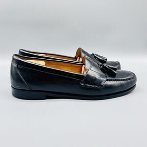 Bass Shoes Mens 12 Black Leather Tassel Loafers Harrison Slip On Dress Classic